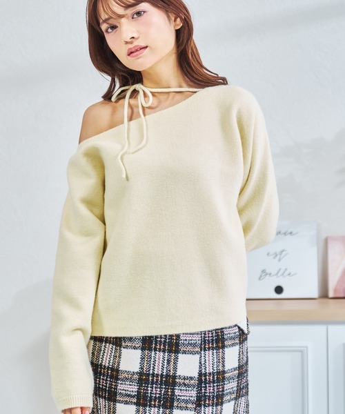MISCH MASCH(ミッシュマッシュ)の「ZOZO限定 ストラップリボンニット(ニット/セーター・レディース・ブルー/イエロー/ホワイト・フリ-)」の5枚目の写真