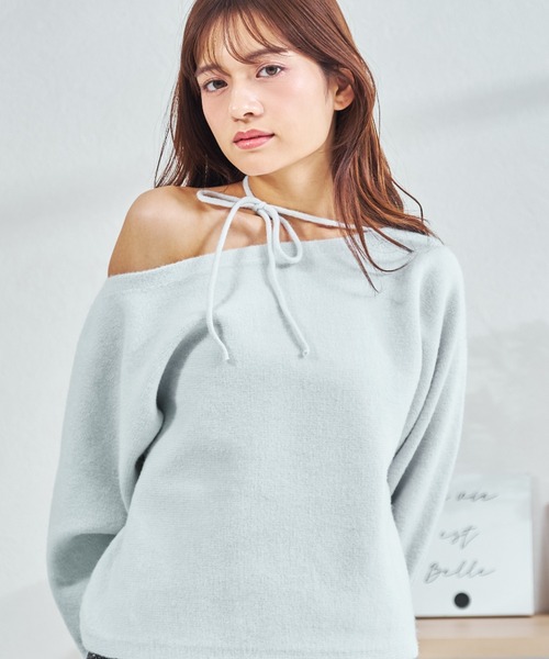 MISCH MASCH(ミッシュマッシュ)の「ZOZO限定 ストラップリボンニット(ニット/セーター・レディース・ブルー/イエロー/ホワイト・フリ-)」の15枚目の写真