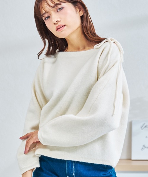 MISCH MASCH(ミッシュマッシュ)の「ZOZO限定 ストラップリボンニット(ニット/セーター・レディース・ブルー/イエロー/ホワイト・フリ-)」の12枚目の写真