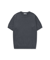 ソフトコットン100 3PLY ラウンド 半袖ニット - 4カラー