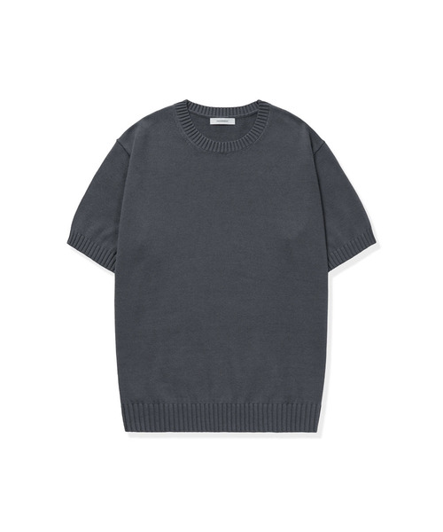 MANNERGRAM（マナーグラム）の「ソフトコットン100 3PLY ラウンド 半袖ニット - 4カラー（Tシャツ/カットソー・メンズ・ダークネイビー/ブラック/アイボリー/グレー・MEDIUM/LARGE/X-LARGE/XX-LARGE）」の3枚目の写真