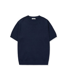 MANNERGRAM（マナーグラム）の「ソフトコットン100 3PLY ラウンド 半袖ニット - 4カラー（Tシャツ/カットソー）」