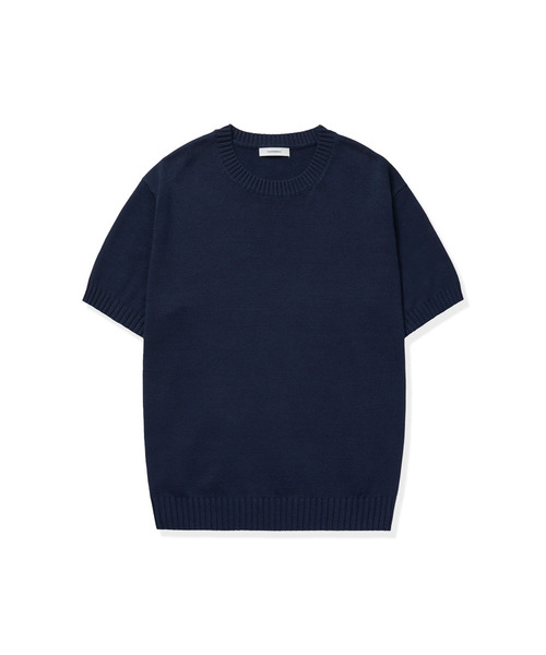 MANNERGRAM（マナーグラム）の「ソフトコットン100 3PLY ラウンド 半袖ニット - 4カラー（Tシャツ/カットソー・メンズ・ダークネイビー/ブラック/アイボリー/グレー・MEDIUM/LARGE/X-LARGE/XX-LARGE）」の4枚目の写真