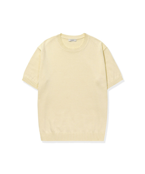 MANNERGRAM（マナーグラム）の「ソフトコットン100 3PLY ラウンド 半袖ニット - 4カラー（Tシャツ/カットソー・メンズ・ダークネイビー/ブラック/アイボリー/グレー・MEDIUM/LARGE/X-LARGE/XX-LARGE）」の2枚目の写真