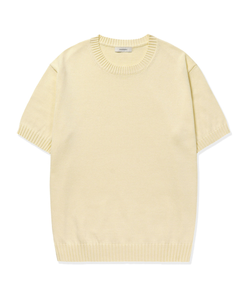 MANNERGRAM（マナーグラム）の「ソフトコットン100 3PLY ラウンド 半袖ニット - 4カラー（Tシャツ/カットソー・メンズ・ダークネイビー/ブラック/アイボリー/グレー・MEDIUM/LARGE/X-LARGE/XX-LARGE）」の6枚目の写真