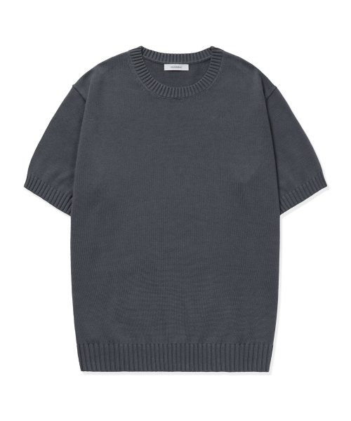 MANNERGRAM（マナーグラム）の「ソフトコットン100 3PLY ラウンド 半袖ニット - 4カラー（Tシャツ/カットソー・メンズ・ダークネイビー/ブラック/アイボリー/グレー・MEDIUM/LARGE/X-LARGE/XX-LARGE）」の7枚目の写真