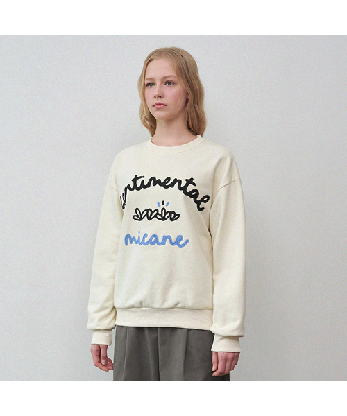 MICANE(ミケーネ)の「センティメンタルグラス スウェットシャツ(スウェット・レディース・クリーム/チャコール・X-LARGE/SMALL/MEDIUM/LARGE)」の2枚目の写真