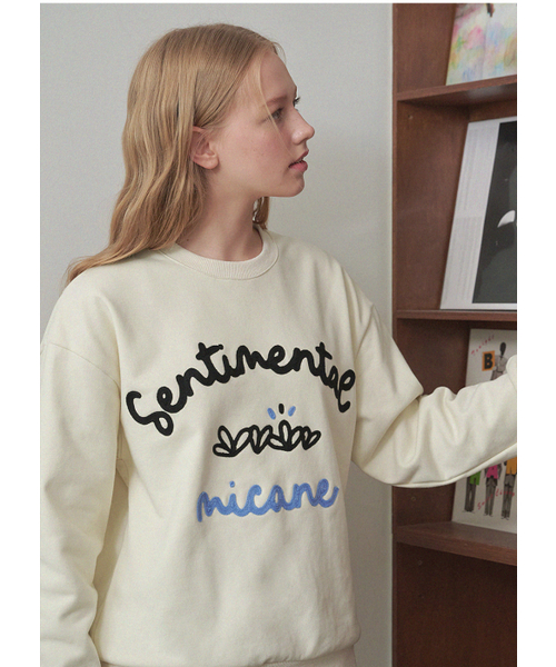 MICANE(ミケーネ)の「センティメンタルグラス スウェットシャツ(スウェット・レディース・クリーム/チャコール・X-LARGE/SMALL/MEDIUM/LARGE)」の11枚目の写真