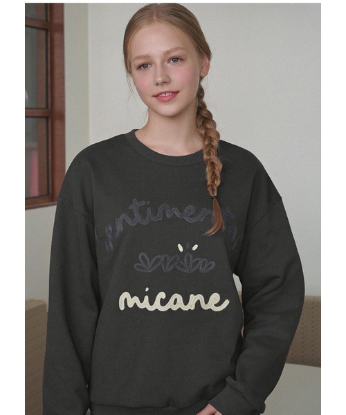 MICANE(ミケーネ)の「センティメンタルグラス スウェットシャツ(スウェット・レディース・クリーム/チャコール・X-LARGE/SMALL/MEDIUM/LARGE)」の5枚目の写真