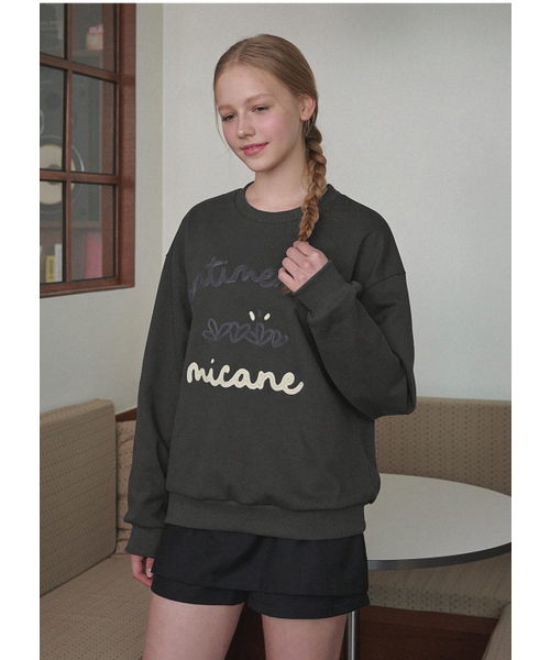 MICANE(ミケーネ)の「センティメンタルグラス スウェットシャツ(スウェット・レディース・クリーム/チャコール・X-LARGE/SMALL/MEDIUM/LARGE)」の6枚目の写真
