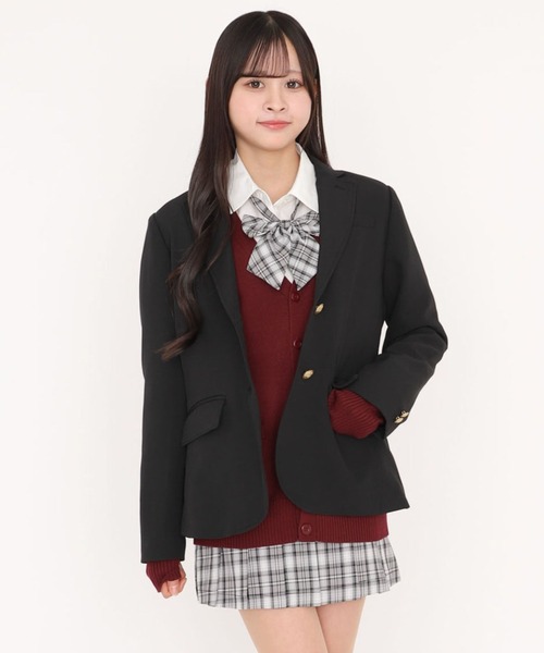 WEGO（ウィゴー）の「WEGO/スクールブレザー（テーラードジャケット・レディース・ネイビー/ブラック・LARGE/SMALL/MEDIUM）」の2枚目の写真