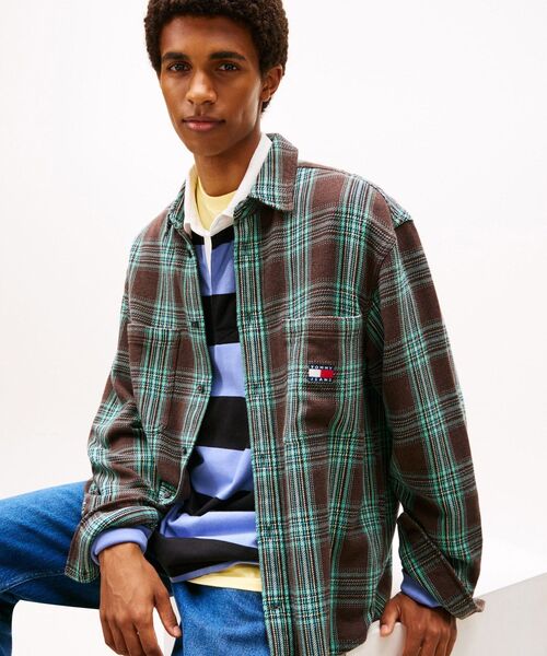 tommy jeans(トミー ジーンズ)の「リラックスチェックブラッシュオーバーサイズシャツ(シャツ/ブラウス・メンズ・ブラック/マルチ・X-LARGE/SMALL/MEDIUM/LARGE)」の8枚目の写真