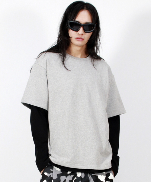 DEMARC（ドゥマーク）の「M LAYERED SLEEVE BOXY FIT CREW NECK T-SHIRT GREY（Tシャツ/カットソー・メンズ・その他・MEDIUM/LARGE）」の3枚目の写真