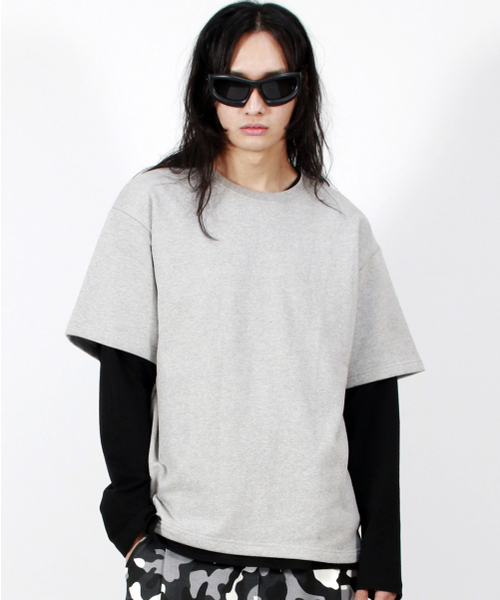 DEMARC（ドゥマーク）の「M LAYERED SLEEVE BOXY FIT CREW NECK T-SHIRT GREY（Tシャツ/カットソー・メンズ・その他・MEDIUM/LARGE）」の5枚目の写真