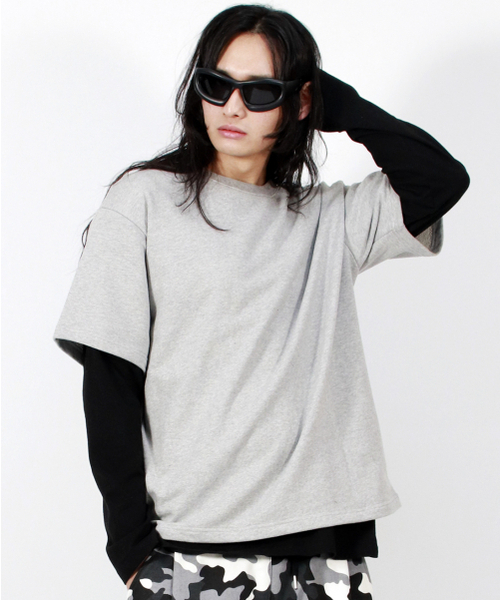 DEMARC（ドゥマーク）の「M LAYERED SLEEVE BOXY FIT CREW NECK T-SHIRT GREY（Tシャツ/カットソー・メンズ・その他・MEDIUM/LARGE）」の6枚目の写真