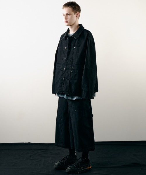 AIVER（アイバー）の「AIVER　ダックカバーオールジャケット（カバーオール・メンズ・ブラック/ダークグレー/ナチュラル・LARGE/MEDIUM/SMALL）」の16枚目の写真