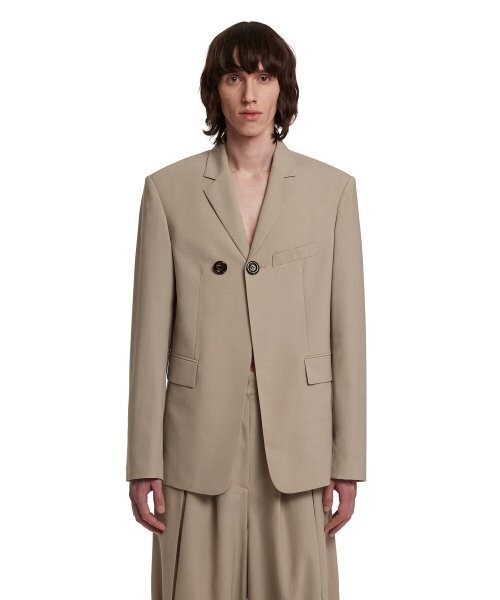 TRUNK PROJECT(トランクプロジェクト)の「Double-Breasted Blazer_Beige(テーラードジャケット・メンズ・ベージュ・SMALL/X-SMALL)」の1枚目の写真