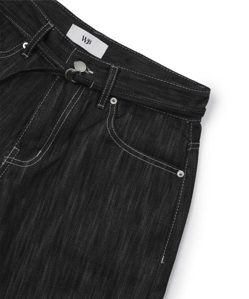 WEST GRAND BOULEVARD(ウエストグランドブルバード)の「バミューダベルト付きサテン生地デニムショーツ BLACK INDIGO(その他パンツ・メンズ・その他・SMALL/MEDIUM/LARGE/X-LARGE)」の4枚目の写真