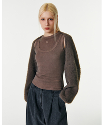 CURRENT（カレント）の「CARRIE HAIRY KNIT BOLERO CARDIGAN [BROWN]（カーディガン/ボレロ）」