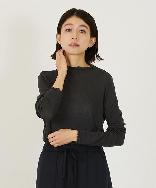 LOGEMENT DE CLAIRE(ロジュモンドクレール)の「ボトルネックプルオーバー(Tシャツ/カットソー・レディース・オフホワイト/トップグレー/チャコールグレー/ブラック・FREE)」の3枚目の写真