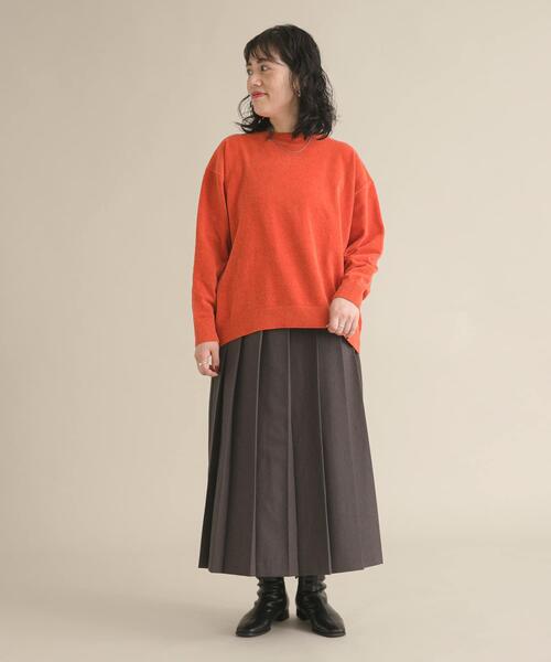 URBAN RESEARCH DOORS(アーバンリサーチドアーズ)の「『スタッフ企画』モールヤーンボートネックニット(ニット/セーター・レディース・ネイビー/オレンジ・FREE)」の7枚目の写真