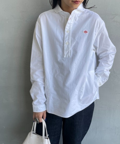 DANTON（ダントン）の「[DANTON/ダントン] ラウンドカラー オックスフォードプルオーバーシャツ(無地)（シャツ/ブラウス・レディース・ホワイト/ライトベージュ・38/36）」の2枚目の写真