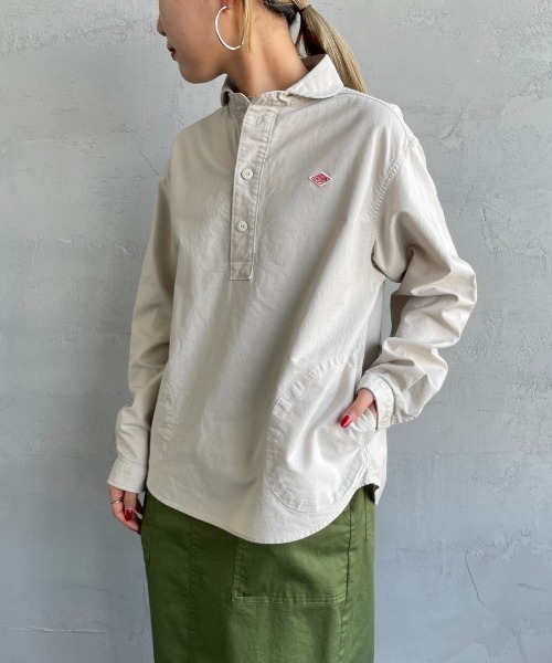 DANTON（ダントン）の「[DANTON/ダントン] ラウンドカラー オックスフォードプルオーバーシャツ(無地)（シャツ/ブラウス・レディース・ホワイト/ライトベージュ・38/36）」の6枚目の写真