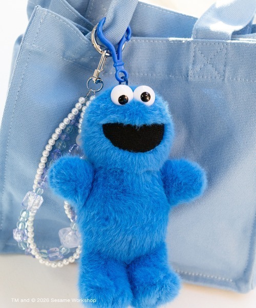 リング付きぬいぐるみチャーム クッキーモンスター（キーホルダー