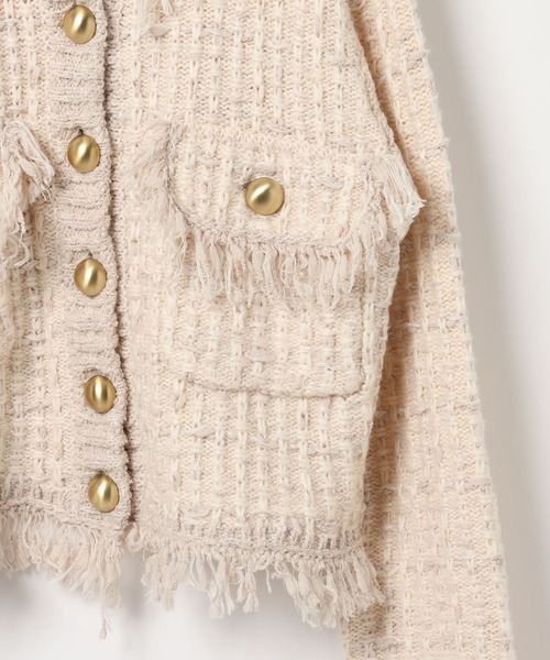 BAYFLOW(ベイフロー)の「【EF(エフ)】ニットツイードカーディガン(WOMEN)(カーディガン/ボレロ・レディース・ブラック/オフホワイト・FREE)」の7枚目の写真