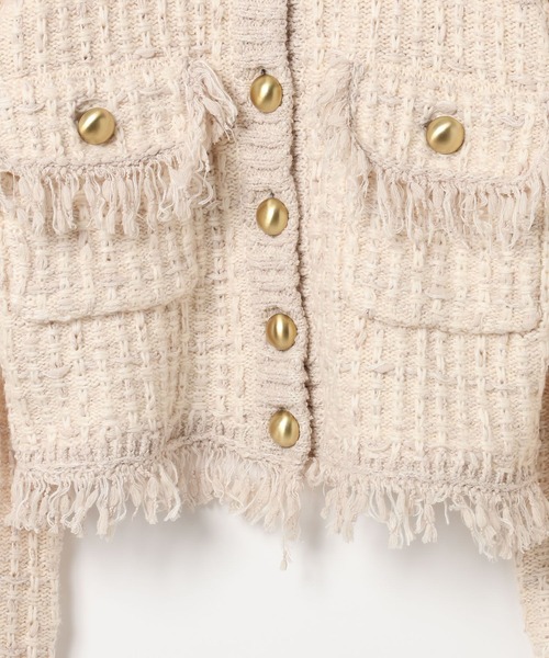 BAYFLOW(ベイフロー)の「【EF(エフ)】ニットツイードカーディガン(WOMEN)(カーディガン/ボレロ・レディース・ブラック/オフホワイト・FREE)」の8枚目の写真