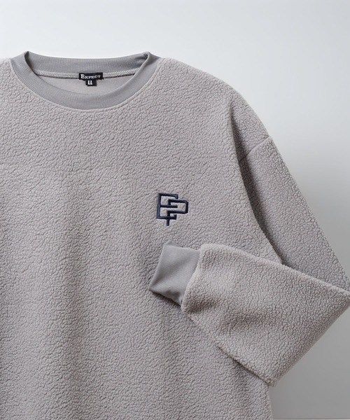 BAYBLO（ベイブロ）の「(SA) ボア ワンポイント ロゴ トレーナー（スウェット・メンズ・ブラウン/ブラック/アイボリー/グレー・M/L/LL）」の4枚目の写真