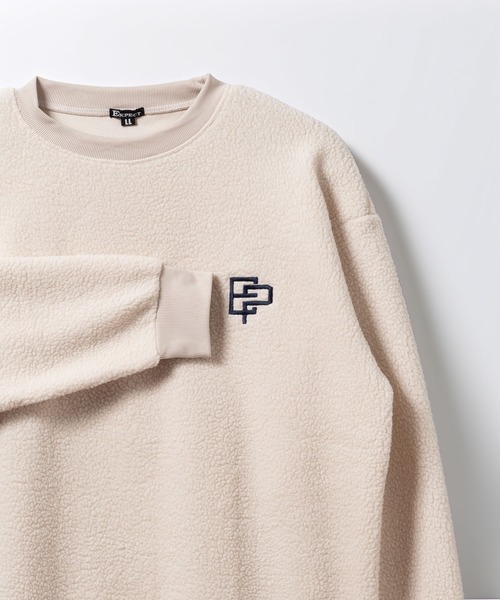 BAYBLO（ベイブロ）の「(SA) ボア ワンポイント ロゴ トレーナー（スウェット・メンズ・ブラウン/ブラック/アイボリー/グレー・M/L/LL）」の2枚目の写真