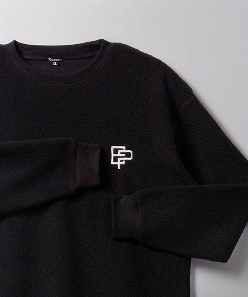 BAYBLO（ベイブロ）の「(SA) ボア ワンポイント ロゴ トレーナー（スウェット・メンズ・ブラウン/ブラック/アイボリー/グレー・M/L/LL）」の3枚目の写真