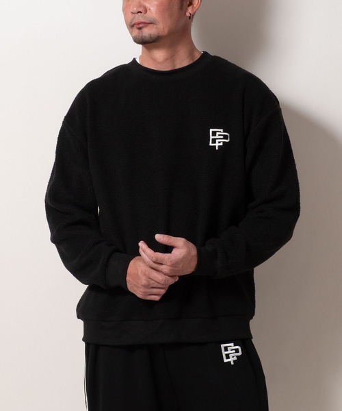 BAYBLO（ベイブロ）の「(SA) ボア ワンポイント ロゴ トレーナー（スウェット・メンズ・ブラウン/ブラック/アイボリー/グレー・M/L/LL）」の7枚目の写真