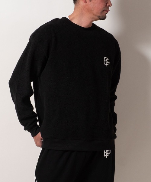 BAYBLO（ベイブロ）の「(SA) ボア ワンポイント ロゴ トレーナー（スウェット・メンズ・ブラウン/ブラック/アイボリー/グレー・M/L/LL）」の9枚目の写真