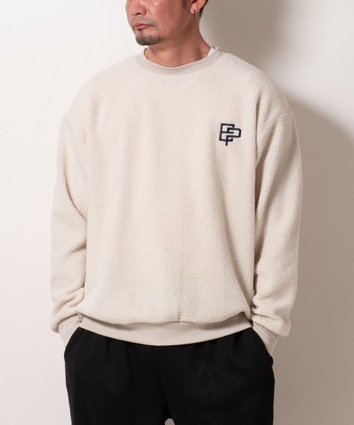 BAYBLO（ベイブロ）の「(SA) ボア ワンポイント ロゴ トレーナー（スウェット・メンズ・ブラウン/ブラック/アイボリー/グレー・M/L/LL）」の12枚目の写真