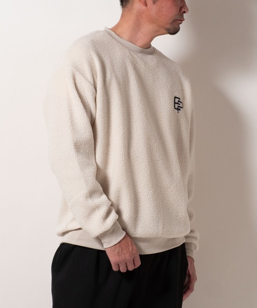 BAYBLO（ベイブロ）の「(SA) ボア ワンポイント ロゴ トレーナー（スウェット・メンズ・ブラウン/ブラック/アイボリー/グレー・M/L/LL）」の14枚目の写真