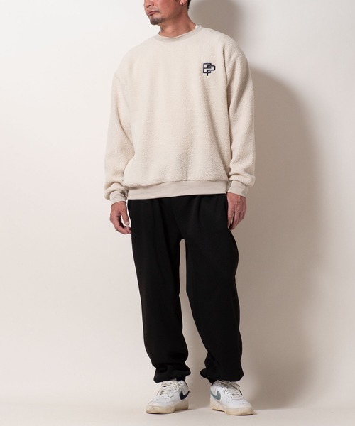 BAYBLO（ベイブロ）の「(SA) ボア ワンポイント ロゴ トレーナー（スウェット・メンズ・ブラウン/ブラック/アイボリー/グレー・M/L/LL）」の15枚目の写真