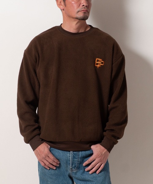 BAYBLO（ベイブロ）の「(SA) ボア ワンポイント ロゴ トレーナー（スウェット・メンズ・ブラウン/ブラック/アイボリー/グレー・M/L/LL）」の17枚目の写真