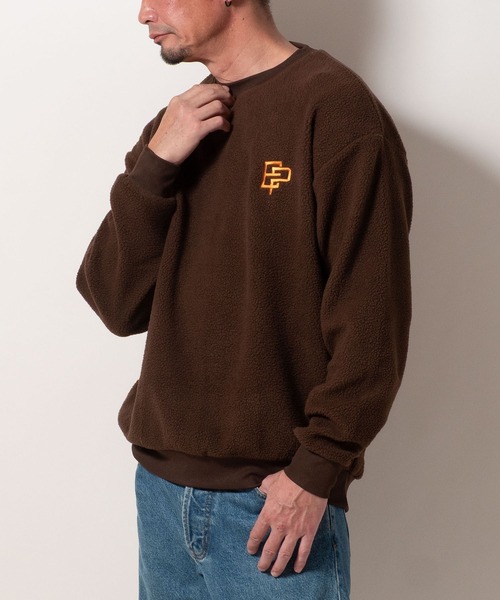 BAYBLO（ベイブロ）の「(SA) ボア ワンポイント ロゴ トレーナー（スウェット・メンズ・ブラウン/ブラック/アイボリー/グレー・M/L/LL）」の18枚目の写真