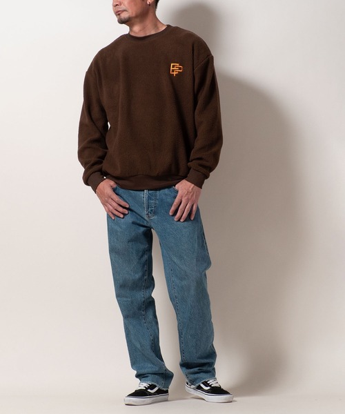 BAYBLO（ベイブロ）の「(SA) ボア ワンポイント ロゴ トレーナー（スウェット・メンズ・ブラウン/ブラック/アイボリー/グレー・M/L/LL）」の20枚目の写真