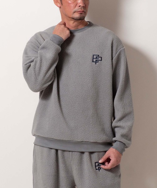 BAYBLO（ベイブロ）の「(SA) ボア ワンポイント ロゴ トレーナー（スウェット・メンズ・ブラウン/ブラック/アイボリー/グレー・M/L/LL）」の22枚目の写真