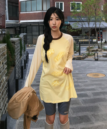 コントラストラグランTシャツ(イエロー)