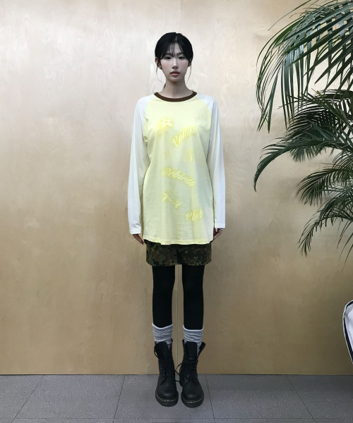 COTTONREBIRTHCLUB(コットンリバースクラブ)の「コントラストラグランTシャツ(イエロー)(Tシャツ/カットソー・レディース・その他・FREE)」の16枚目の写真