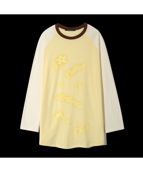 COTTONREBIRTHCLUB(コットンリバースクラブ)の「コントラストラグランTシャツ(イエロー)(Tシャツ/カットソー・レディース・その他・FREE)」の12枚目の写真