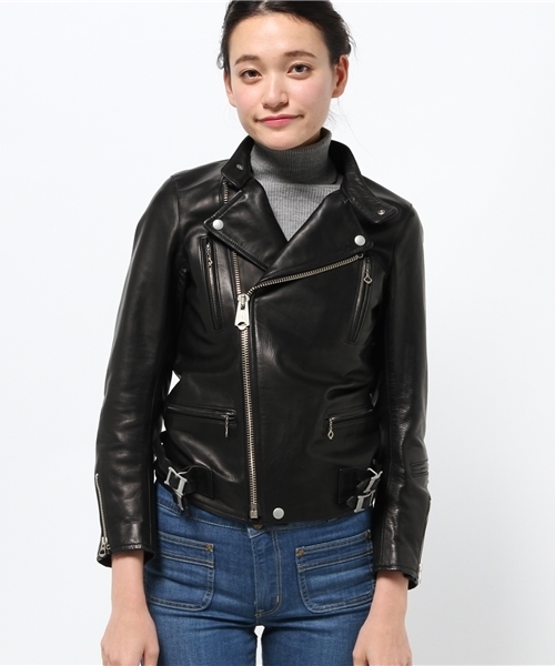 OUTLET（アウトレット）の「【Sheta】SofarHORSELEATHERJK（ライダースジャケット・レディース・ブラウン/ブラック・0）」の3枚目の写真
