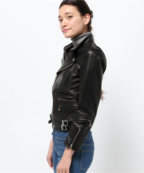 OUTLET（アウトレット）の「【Sheta】SofarHORSELEATHERJK（ライダースジャケット・レディース・ブラウン/ブラック・0）」の4枚目の写真