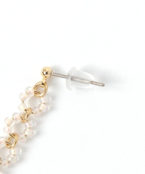 niko and...（ニコアンド）の「ビーズフラワーピアス（ピアス（両耳用）・レディース・ホワイト/グリーン/ブラウン・0）」の4枚目の写真