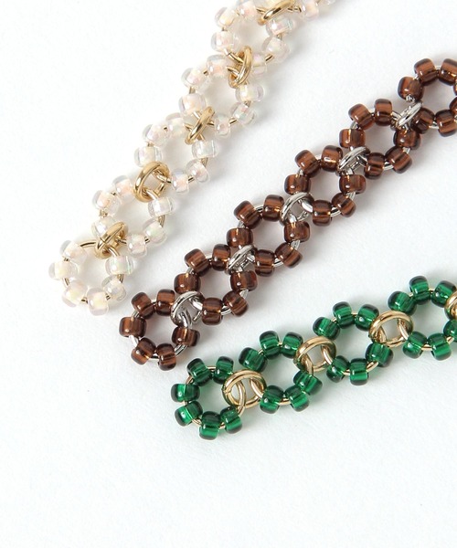 niko and...（ニコアンド）の「ビーズフラワーピアス（ピアス（両耳用）・レディース・ホワイト/グリーン/ブラウン・0）」の5枚目の写真