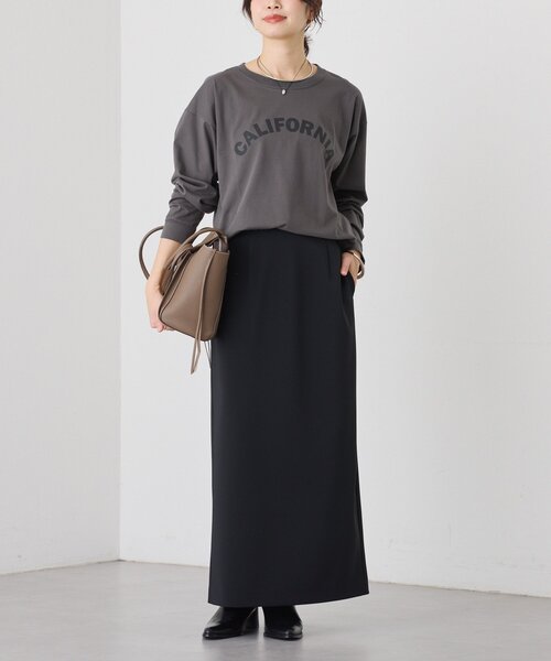 RIVE DROITE（リヴドロワ）の「【ストレスフリー/シーズンレス】ストレッチダンボールIラインスカート（スカート・レディース・モカ/ブラック/ダークブラウン・38/36）」の21枚目の写真